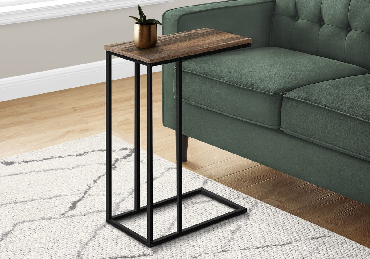 Brown C-Shaped End Table - Modern Side Table