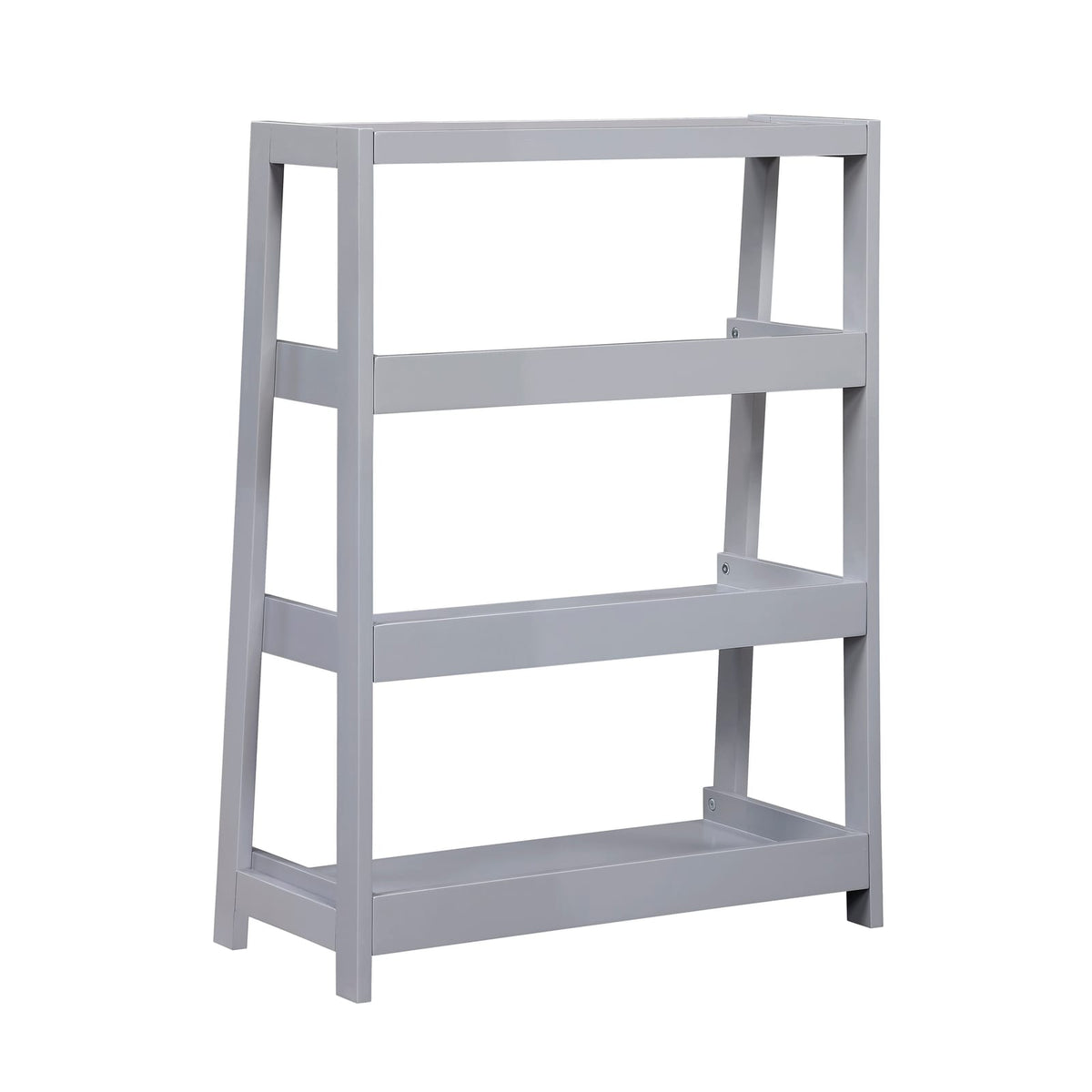 3-Shelf Gray Wood Bookcase - Display Shelving Unit for Living Room