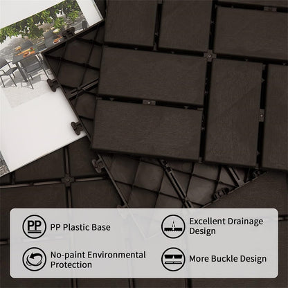 12x12 Composite Deck Tiles - Brown Outdoor Flooring