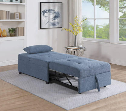 Blue Grey Sleeper Sofa Chair - 1 Seat Convertible for Living Room