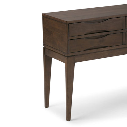 Dark Brown Wood Console Table - 40" Wide Storage Table for Living Room