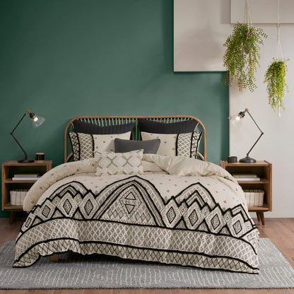 Colorful Queen Bedding Set - Cotton & Flax Duvet Cover