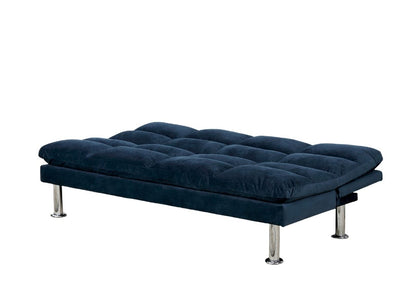 Navy Microfiber 2 Seat Futon Bed - Contemporary Style for Living Room