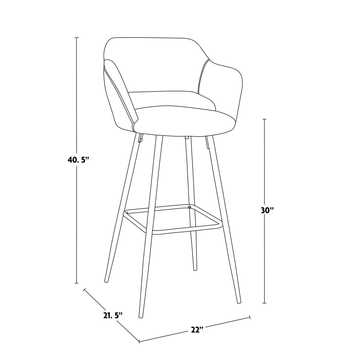 Contemporary Grey Faux Leather Barstools Set of 2 for Dining Room