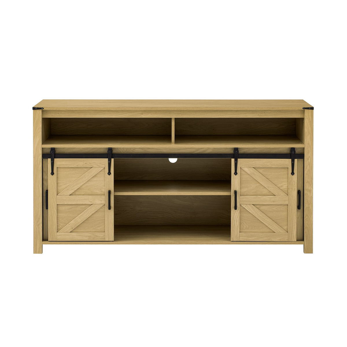 59.3" Natural Farmhouse Sideboard with Sliding Doors