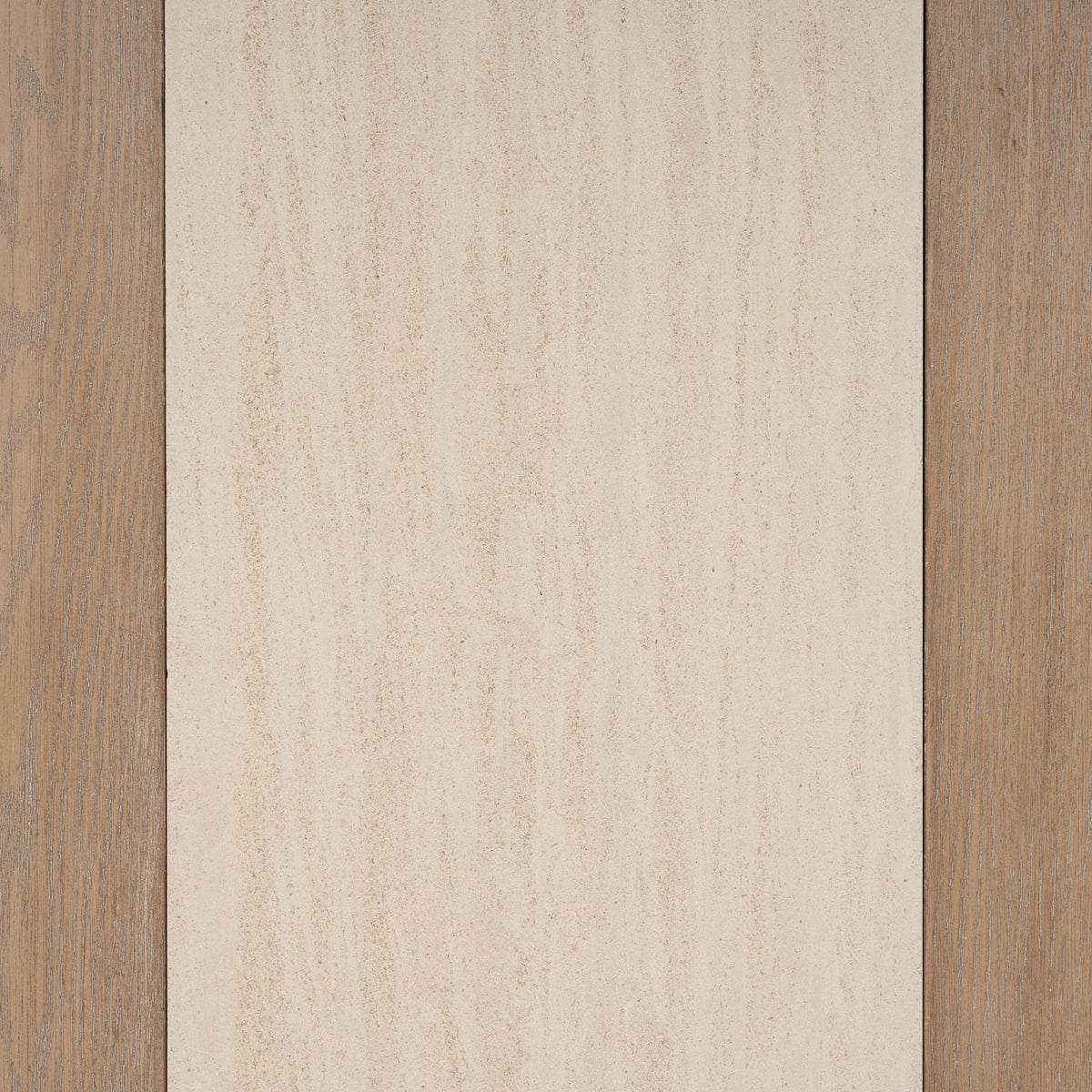84" Beige Solid Wood Dining Table with Stone Slab Top