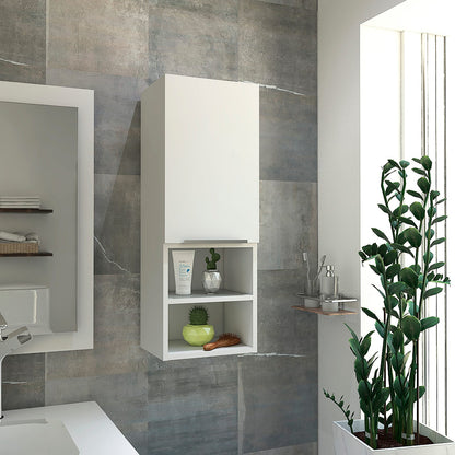 White Particle Board Medicine Cabinet with Shelves for Bathroom