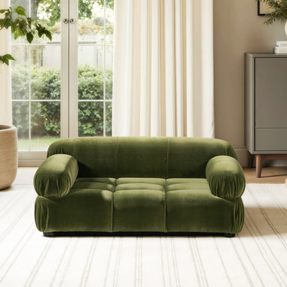 Small Velvet Pet Bed Olive Green Sofa Style For Dogs
