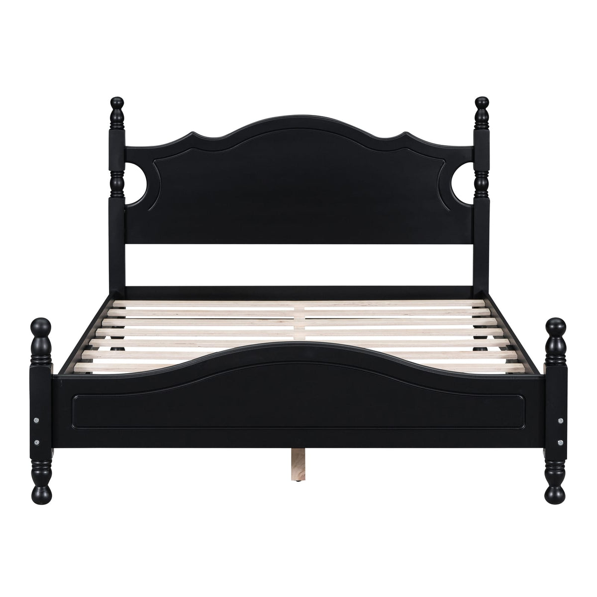 Full Size Black Wood Platform Bed Frame