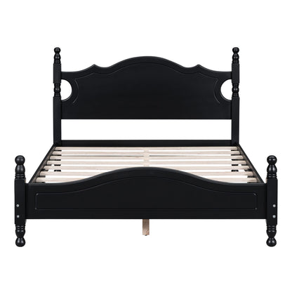 Full Size Black Wood Platform Bed Frame