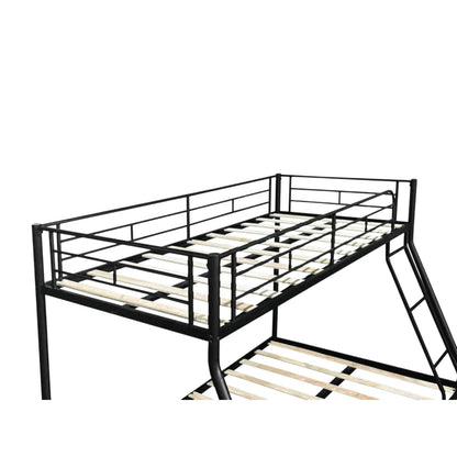 Full Size Bunk Bed with Twin Over Twin Metal Frame - Black