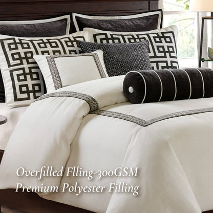 Queen Embroidery Comforter Set - Multicolor Polyester