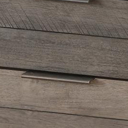 Contemporary Gray Wood Nightstand with Metal Legs - Storage & Style