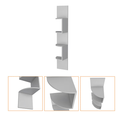 Rosebud Corner Floating Shelf - 4-Shelf White Unit for Living Room