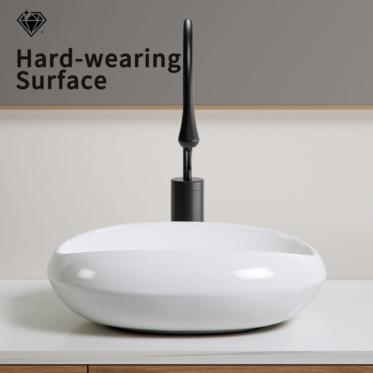 Milk White Ceramic Vessel Sink for Bathroom Renovation Upgrades