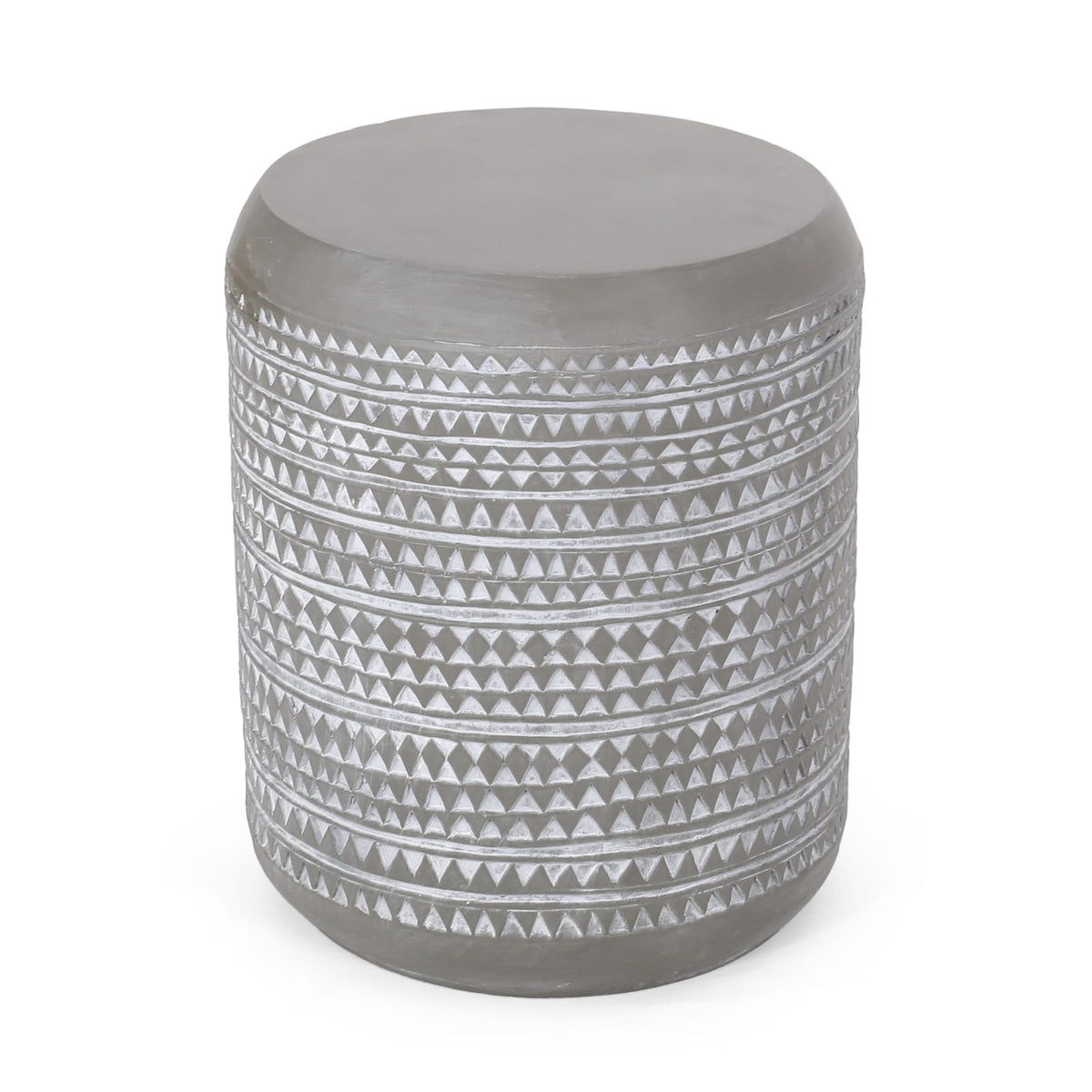 Lightweight Concrete Outdoor Side Table - 15.5" H, Magnesium Oxide
