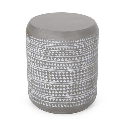 Lightweight Concrete Outdoor Side Table - 15.5" H, Magnesium Oxide