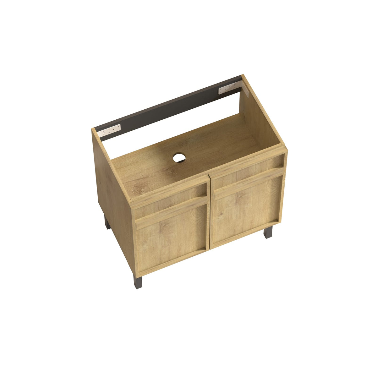 Oak MDF Bathroom Vanity - 29.1" Sinkless