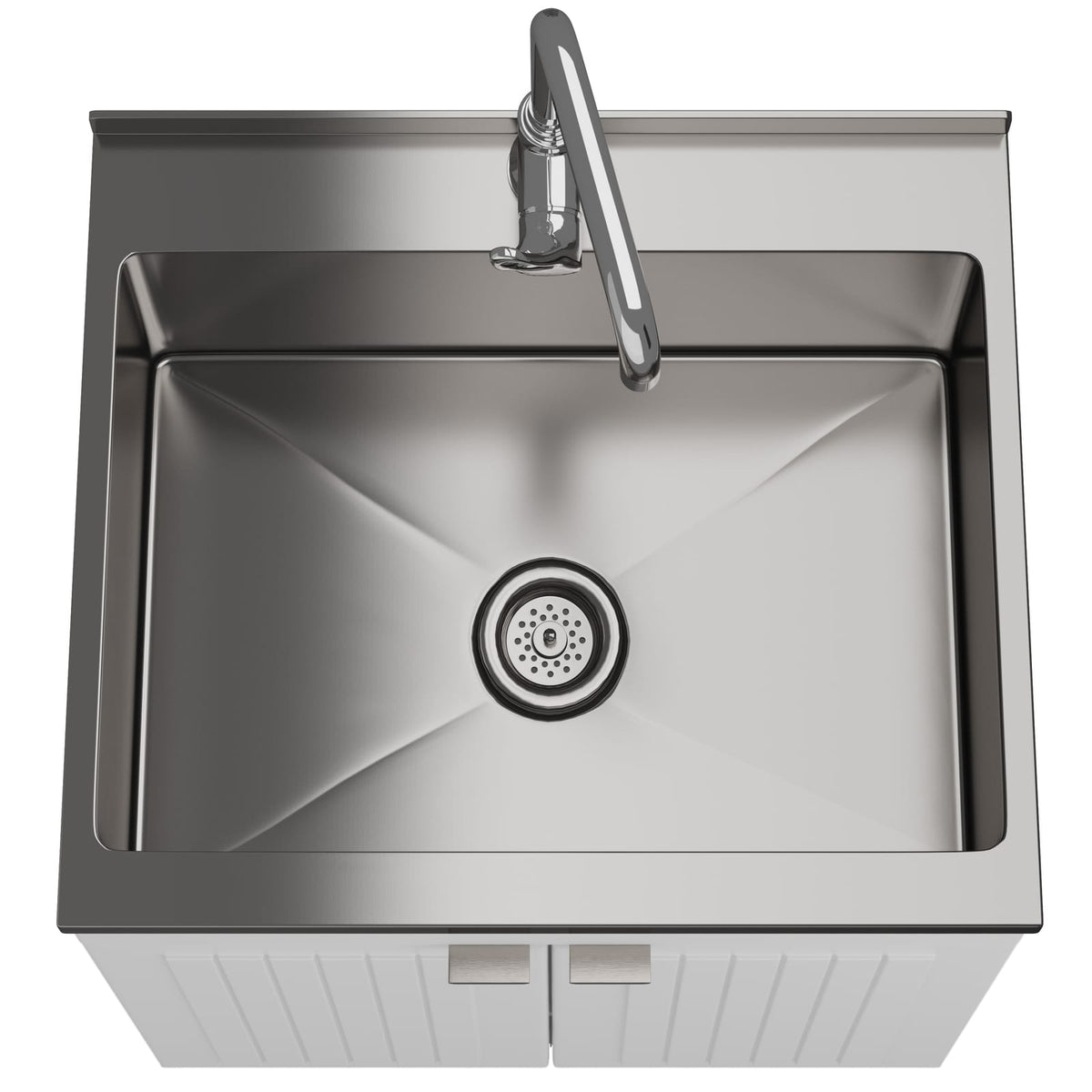 Murphy Laundry Cabinet - White | 24" Storage & Stainless Sink