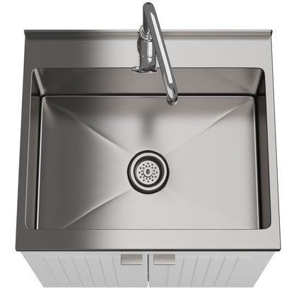 Murphy Laundry Cabinet - White | 24" Storage & Stainless Sink