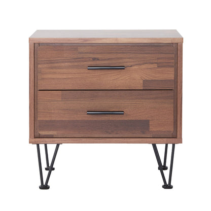 Walnut 2-Drawer Accent Table - Modern Style for Living Room