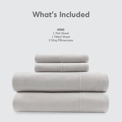 3 PCS Twin All Season Sheet Set Grey - Soft Cotton Sheets