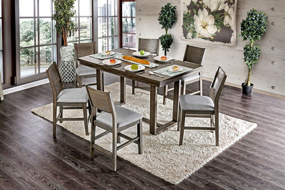 6-Person Gray Dining Table with Chairs - Modern Dining Set