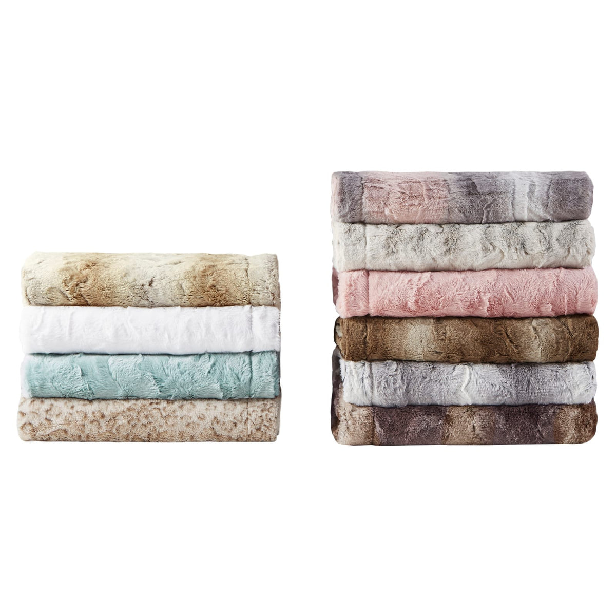 Grey Faux Fur Throw Blanket 50x60 Inches