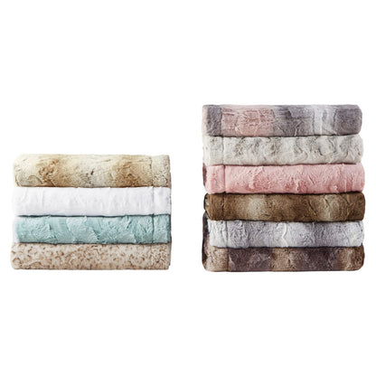 Grey Faux Fur Throw Blanket 50x60 Inches