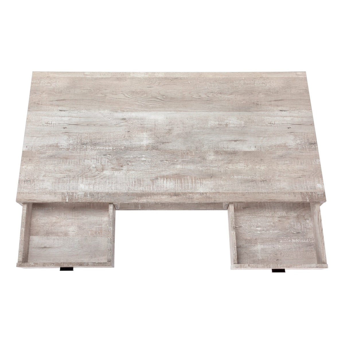 Taupe Computer Desk - Storage Drawers, 48"L, Black Metal for Home Office