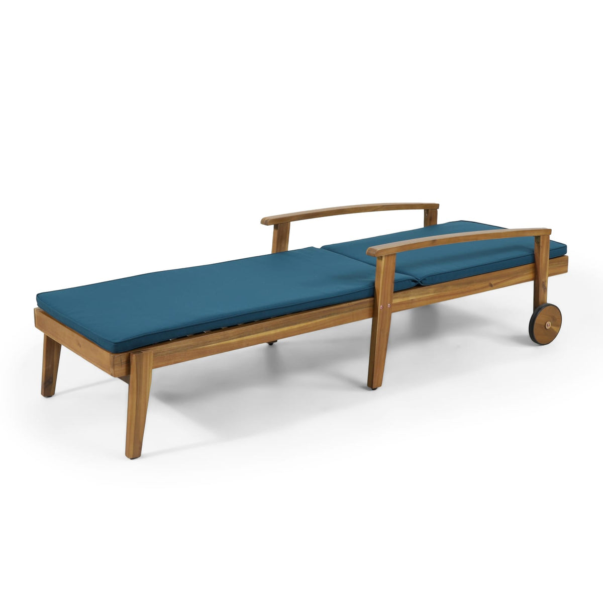 Blue Acacia Wood Patio Chaise Lounge