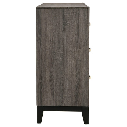 Cabrillo Grey Oak 6-Drawer Dresser - Grey Engineered Wood for Bedroom
