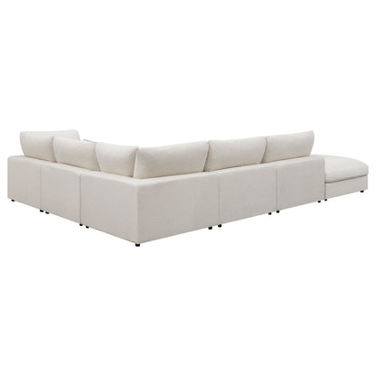 Large Beige Upholstered 6 Seat Sectional Sofa