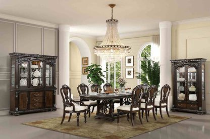 Traditional Dark Brown Solid Wood Side Chairs for Dining Room