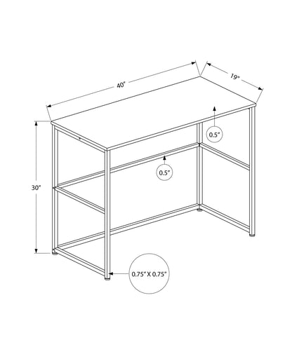 White Computer Desk - 40" L x 19" W Work Surface for Home Office