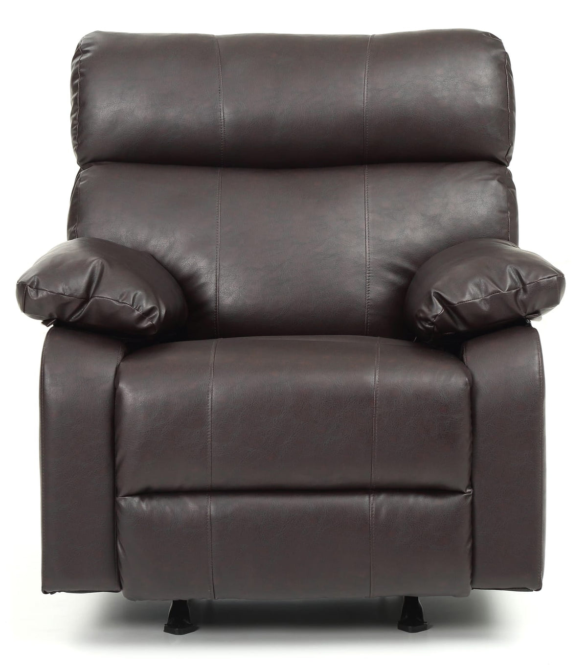 Dark Brown PU Recliner - 37" Wide Rocker for Living Room