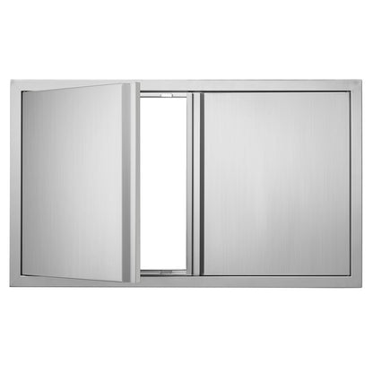Silver Stainless Steel Outdoor Kitchen Access Door for BBQ Island