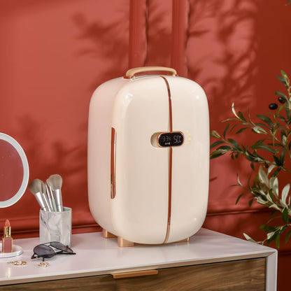 HOMCOM Portable Skincare Fridge - White | 12L Mini Fridge for Makeup & Beauty