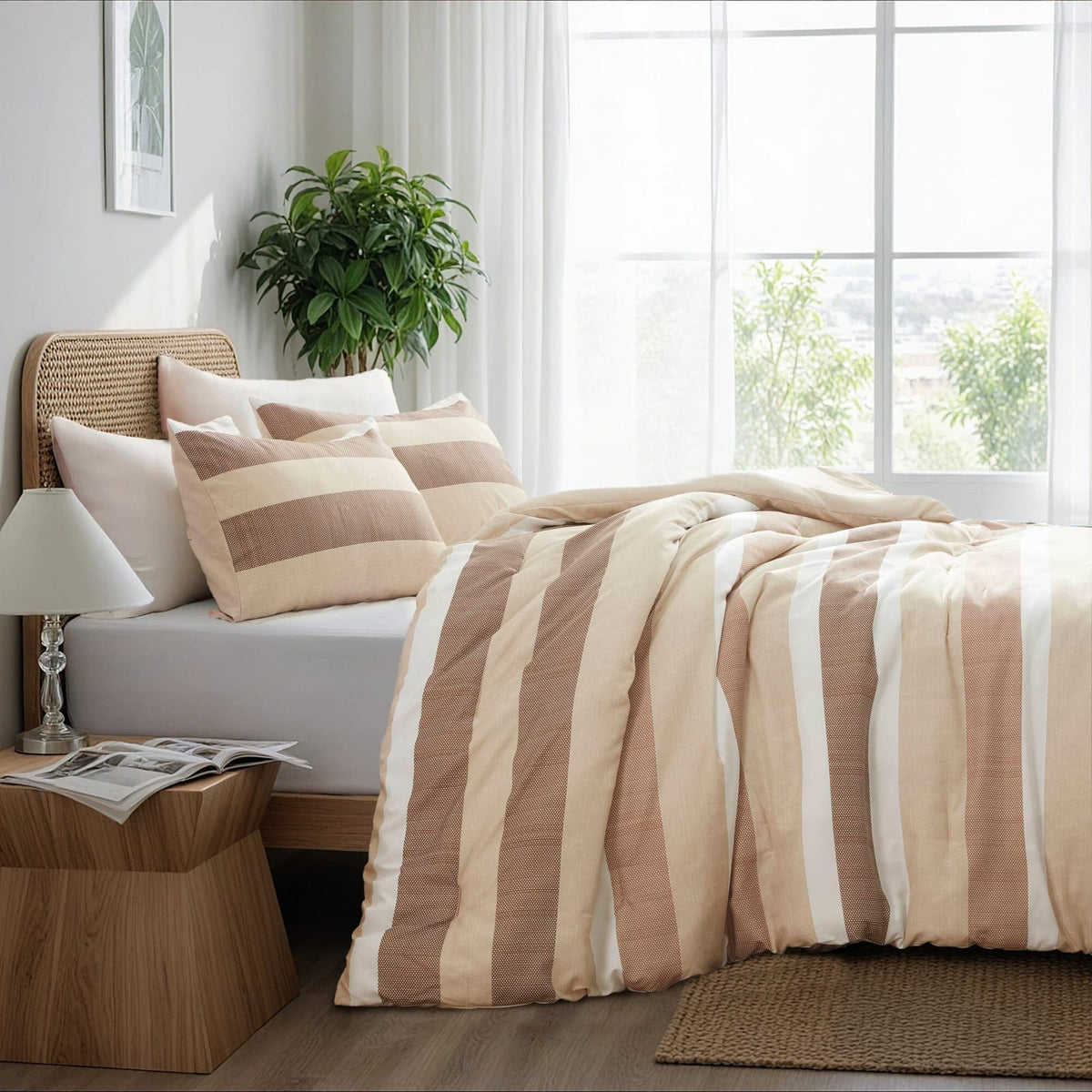Terracotta Polyester Twin Comforter Set - 2 Piece Bedding