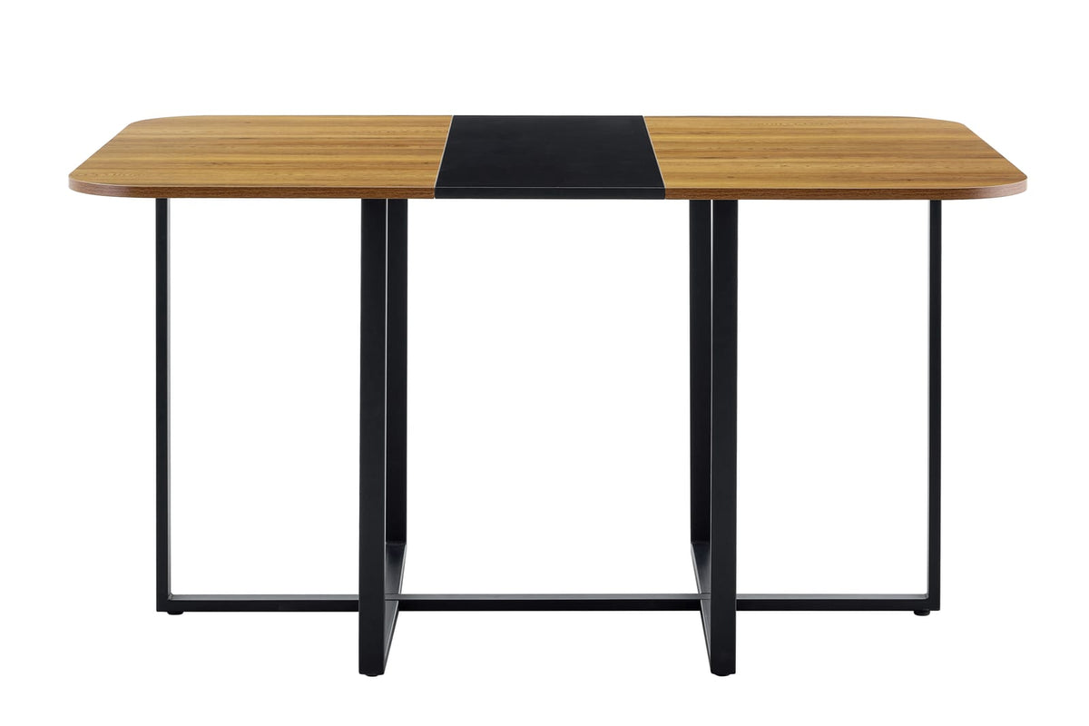 Black Wood Dining Table - 60" Modern Tabletop