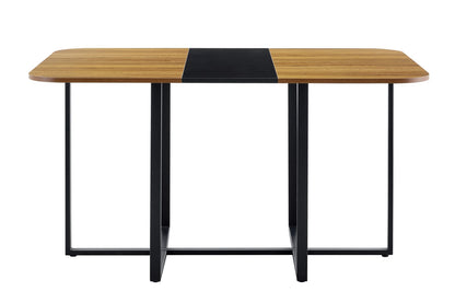 Black Wood Dining Table - 60" Modern Tabletop