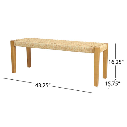 Teak Acacia Wood Patio Bench - 43.25" Wide