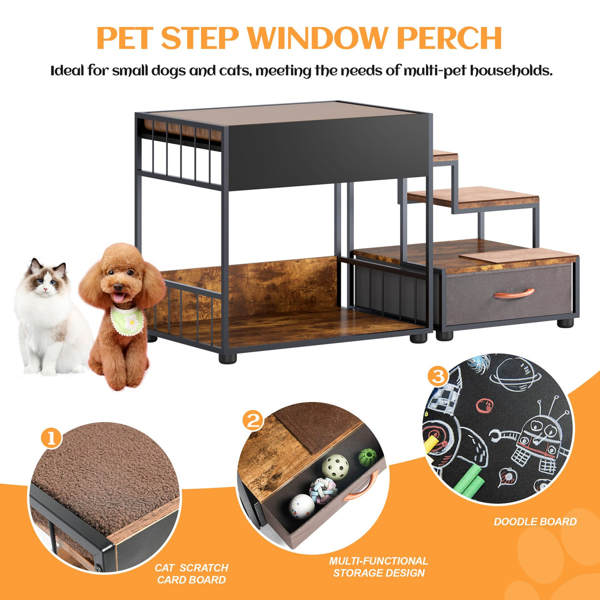 Pet Step Window Perch - Bunk Beds for Dogs & Cats