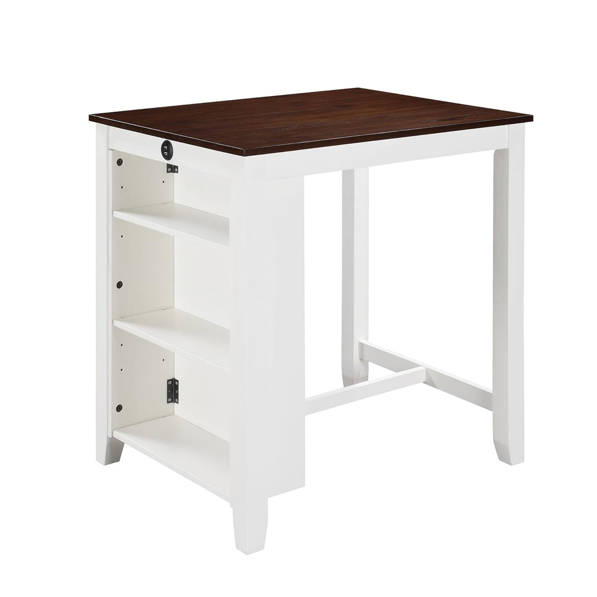 2-Person Rectangular Dining Table with White MDF for Dining Room