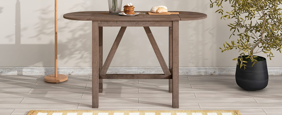Folding Drop Leaf Dining Table Set with Chairs for Kitchen or Dining Room