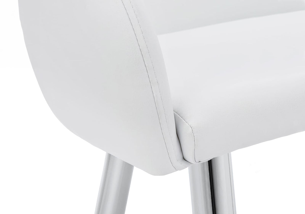 Dining Chairs Set of 2 White Faux Leather - Modern Kitchen Seating