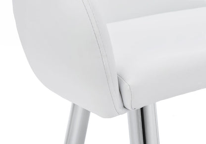 Dining Chairs Set of 2 White Faux Leather - Modern Kitchen Seating