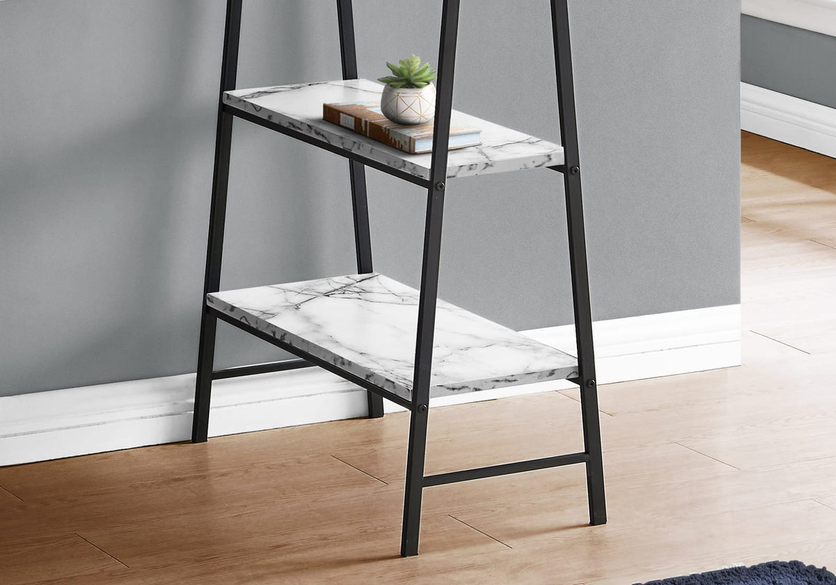 Computer Desk, White Metal & Laminate - 48" Storage Shelves
