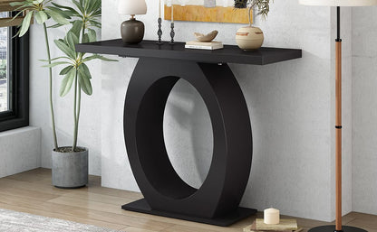 Mirod Stylish Modern Console Table - Black MDF & Acacia