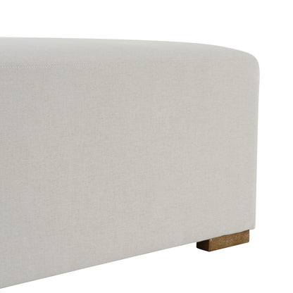 White Rectangle Ottoman - 50" x 20" Wood Frame for Living Room